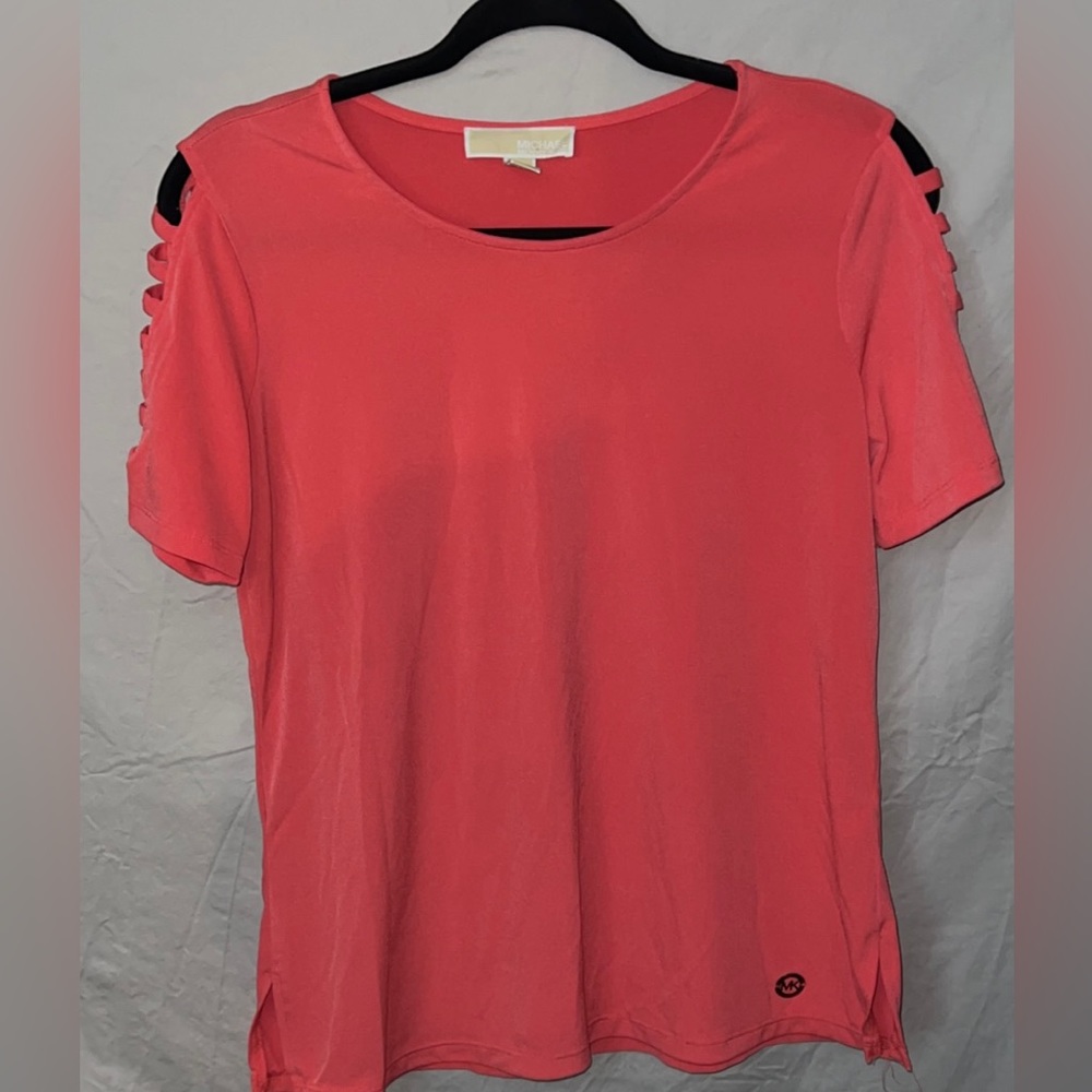 Salmon Pink/red Michael Kors Blouse